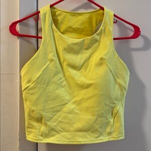 Lululemon Wunder Train Racerback Crop Tank Bra Top Size 8 EUC Yellow